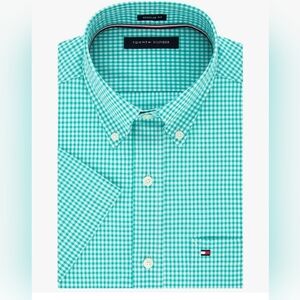 NWOT Tommy Hilfiger Men's 1985 Regular Fit Gingham Button Down Shirt 17 Neck